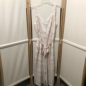 NWT ANN TAYLOR LOFT Sz 12 Beige Snakeskin Pattern Jumpsuit NEW